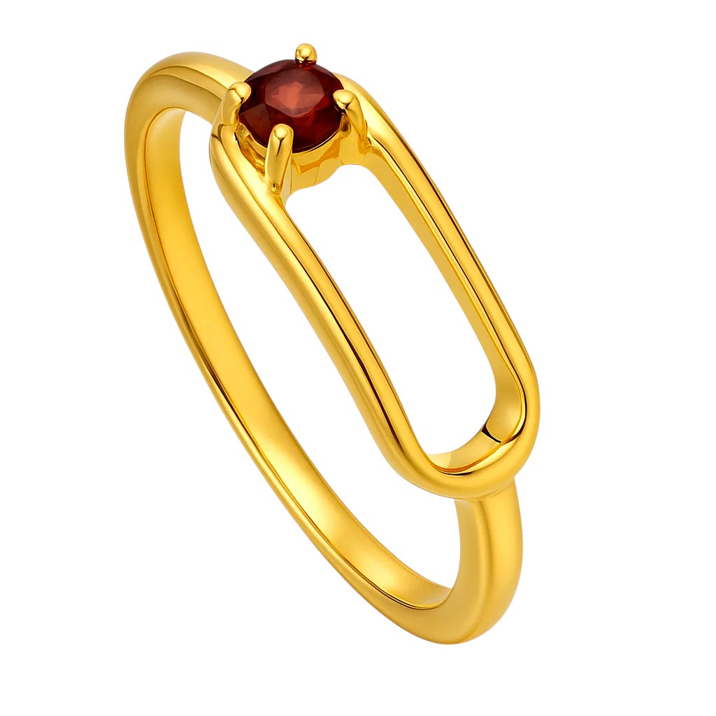 Rectangle Frame Gemstone Ring – Sleek Modern 18K Gold Plated Stackable TGR1060 RM-1783