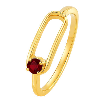 Rectangle Frame Gemstone Ring – Sleek Modern 18K Gold Plated Stackable TGR1060 RM-1783