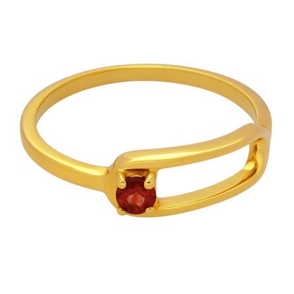 Rectangle Frame Gemstone Ring – Sleek Modern 18K Gold Plated Stackable TGR1060 RM-1783