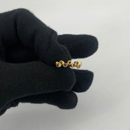 18K Gold Plated Round Bezel Colorful Multi Stone Statement Band Ring TGR1062