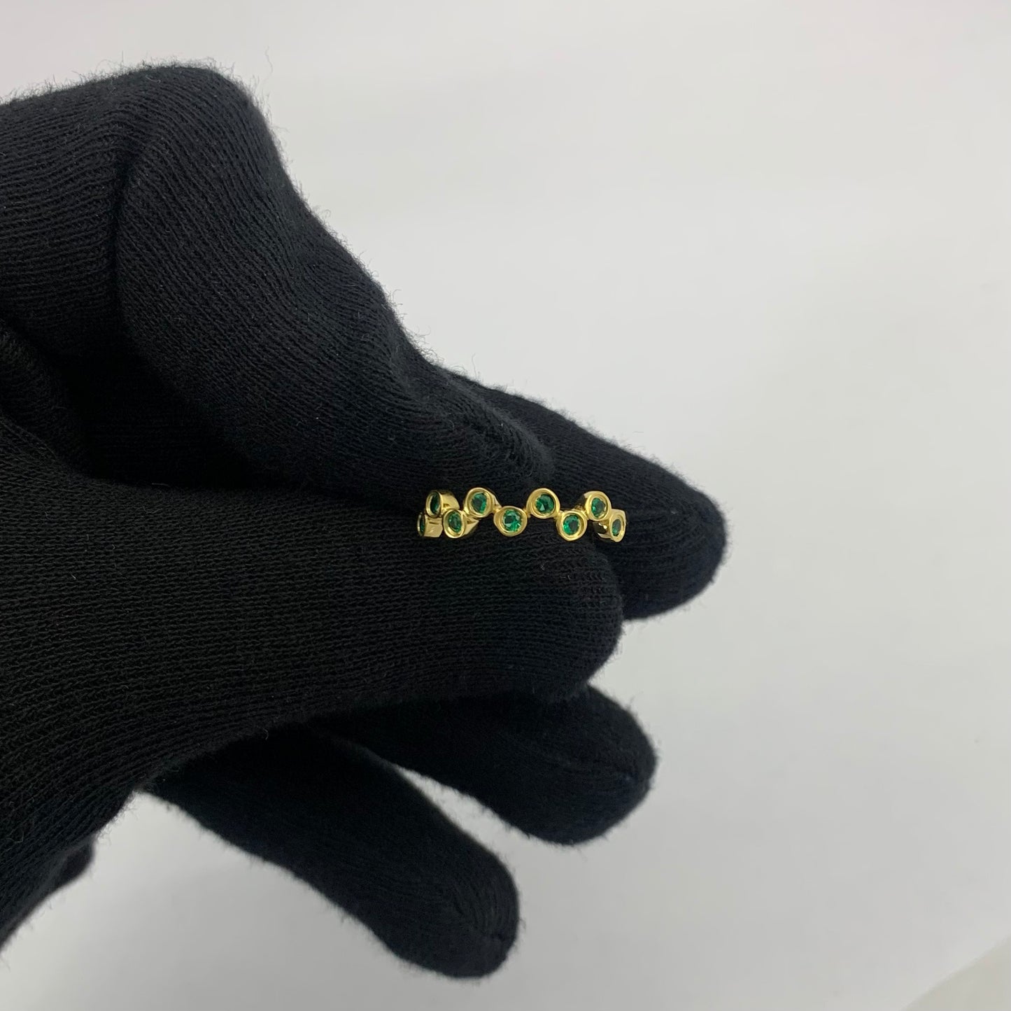 18K Gold Plated Round Bezel Colorful Multi Stone Statement Band Ring TGR1062