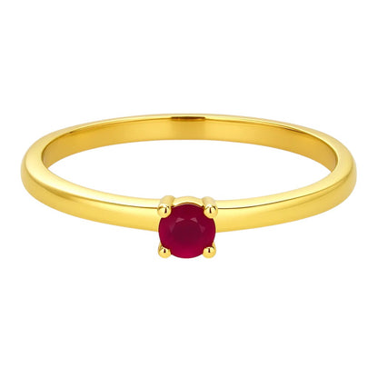 Minimalist Gold Round Birthstone Ring – Dainty Stackable Fashion Jewelry TGR1065 RM-1787