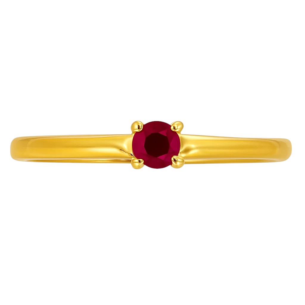 Minimalist Gold Round Birthstone Ring – Dainty Stackable Fashion Jewelry TGR1065 RM-1787