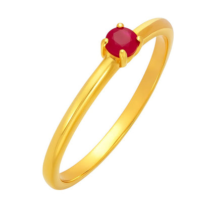 Minimalist Gold Round Birthstone Ring – Dainty Stackable Fashion Jewelry TGR1065 RM-1787