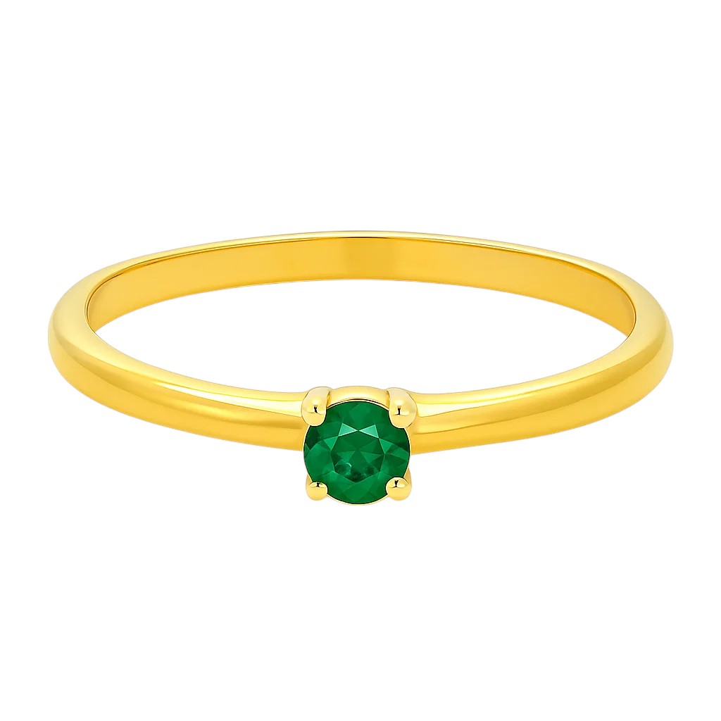 Minimalist Gold Round Birthstone Ring – Dainty Stackable Fashion Jewelry TGR1065 RM-1787
