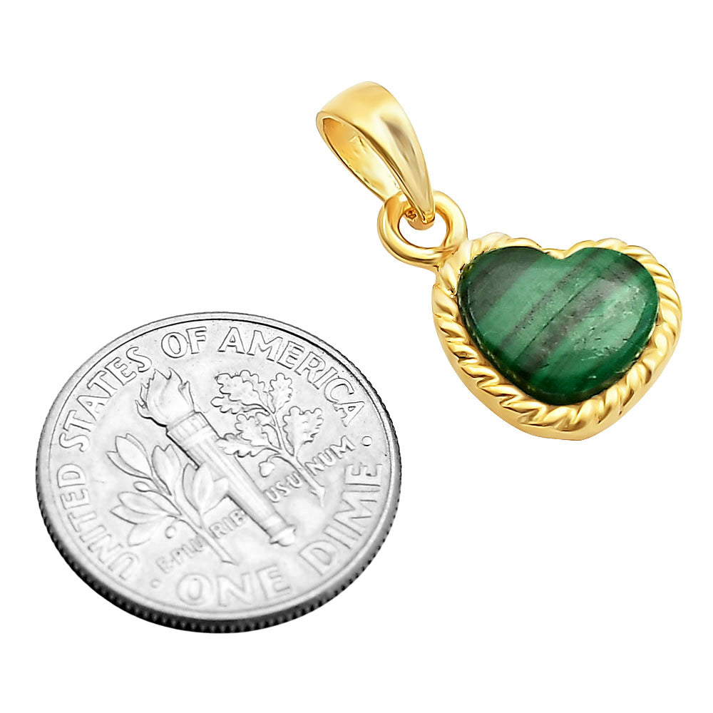 18K Gold Plated Heart Gemstone Pendant & Earring Set for Women TGT1003 TM-1025