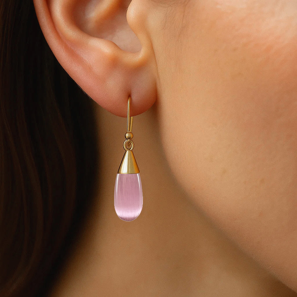 Elegant 18K Gold Plated Teardrop Pendant & Earrings Jewelry Set TGT1004 TM-1024