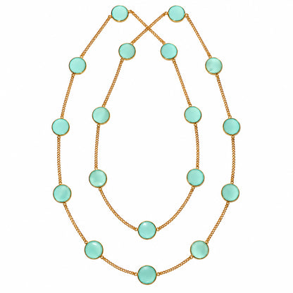 Milky Aqua, Blue & Gray Chalcedony Necklace BM-1049 TN01002