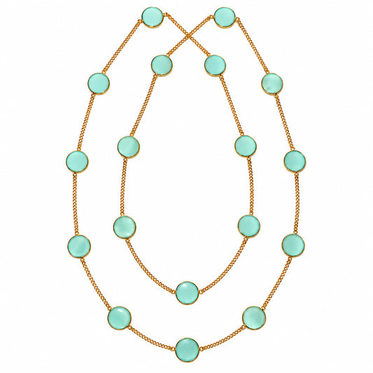 Milky Aqua, Blue & Gray Chalcedony Necklace BM-1049 TN01002