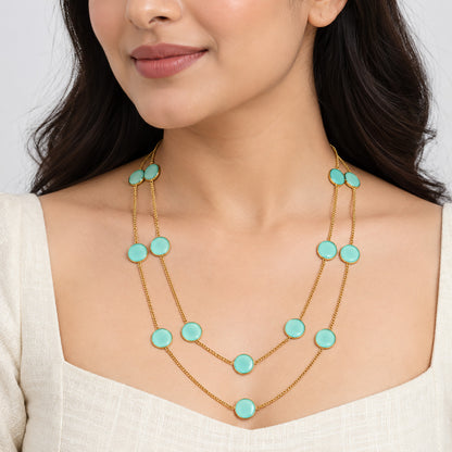 Milky Aqua, Blue & Gray Chalcedony Necklace BM-1049 TN01002