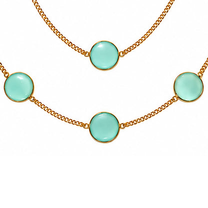 Milky Aqua, Blue & Gray Chalcedony Necklace BM-1049 TN01002