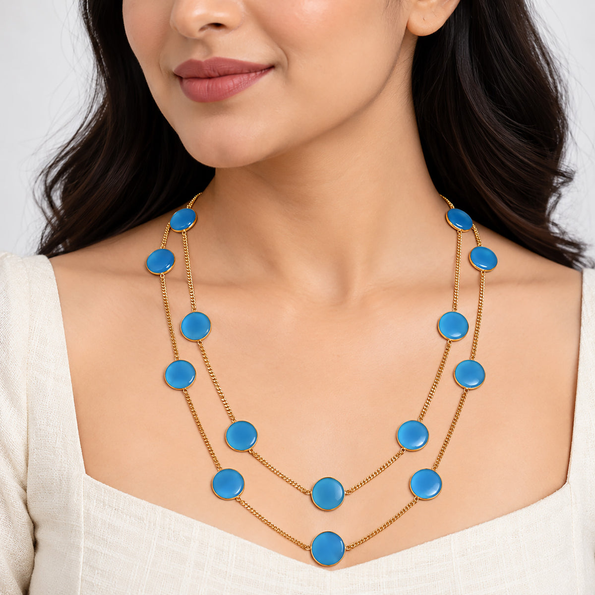 Blue Quartz Necklace BM-1049 TN01004