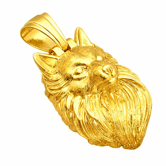 18K Gold Plated Wolf Head Pendant | Royal & Powerful Statement Jewelry TP01001