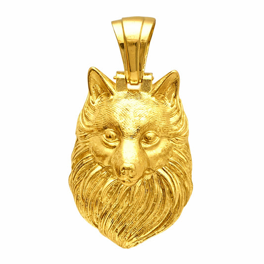 18K Gold Plated Wolf Head Pendant | Royal & Powerful Statement Jewelry TP01002