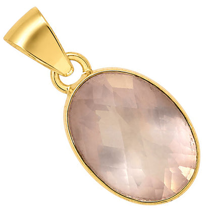 Rose Quartz Checker Pendant PM-1001 TP01004