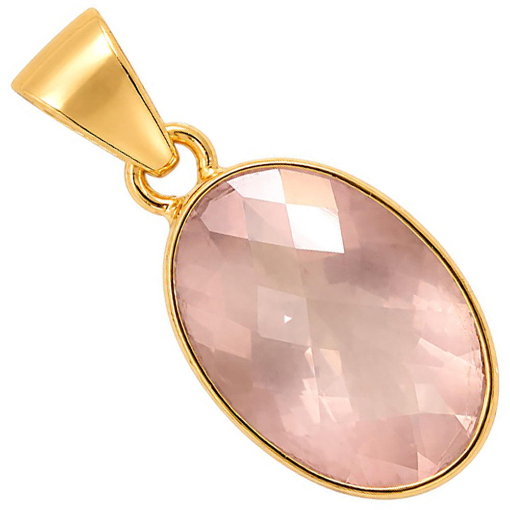 Rose Quartz Checker Pendant PM-1001 TP01007