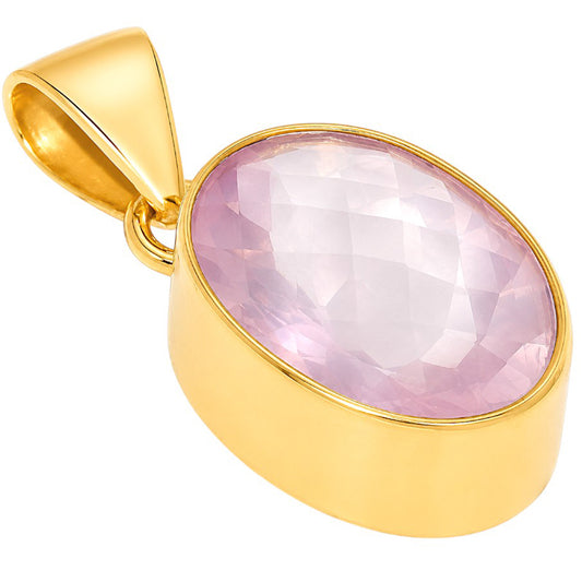 Rose Quartz Checker Pendant PM-1001 TP01007
