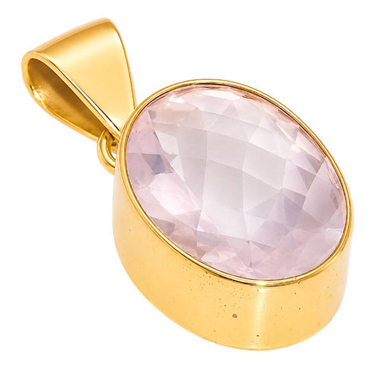 Rose Quartz Checker Pendant PM-1001 TP01010
