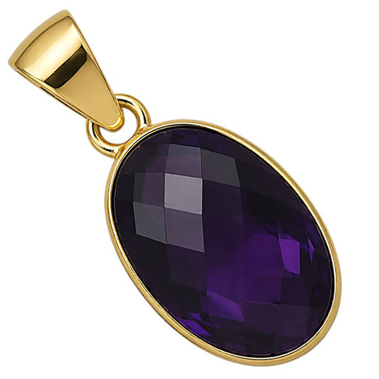 African Amethyst Checker Pendant PM-1001 TP01015