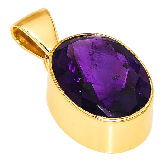 African Amethyst Checker Pendant PM-1001 TP01015
