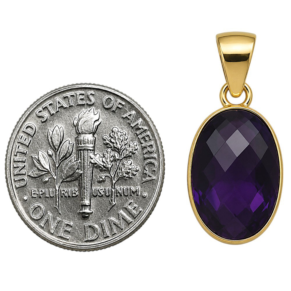 African Amethyst Checker Pendant PM-1001 TP01015