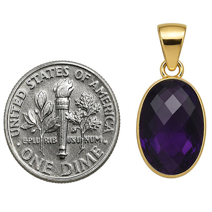 African Amethyst Checker Pendant PM-1001 TP01015