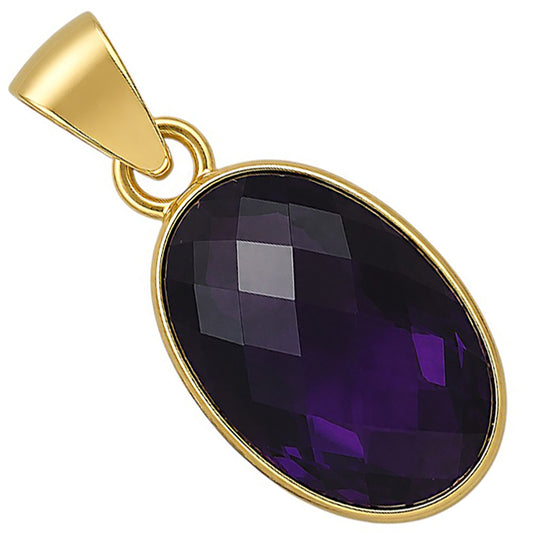 African Amethyst Checker Pendant PM-1001 TP01016