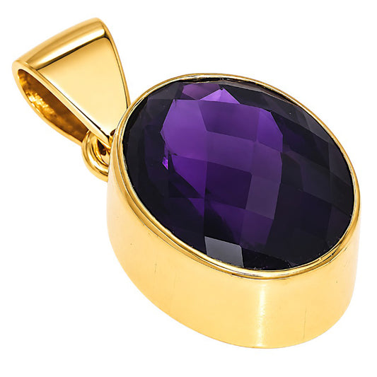 African Amethyst Checker Pendant PM-1001 TP01016