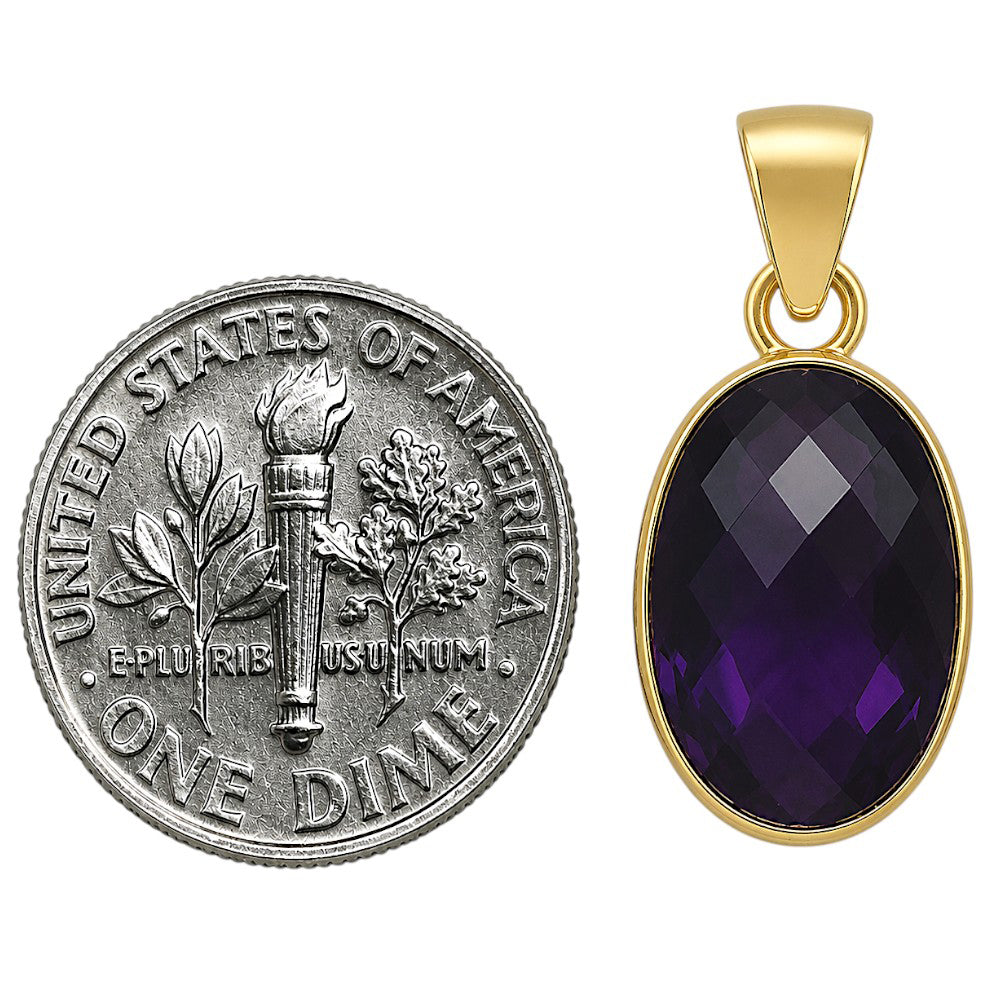 African Amethyst Checker Pendant PM-1001 TP01016