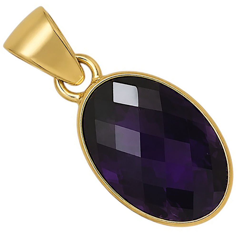 African Amethyst Checker Pendant PM-1001 TP01017