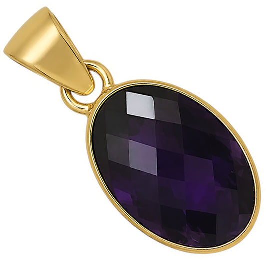 African Amethyst Checker Pendant PM-1001 TP01017