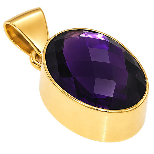 African Amethyst Checker Pendant PM-1001 TP01017