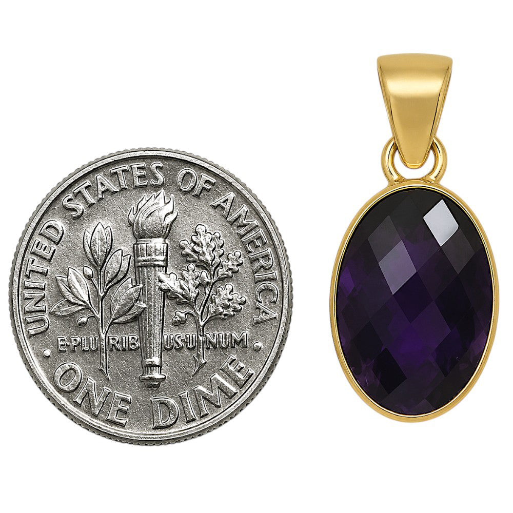 African Amethyst Checker Pendant PM-1001 TP01017