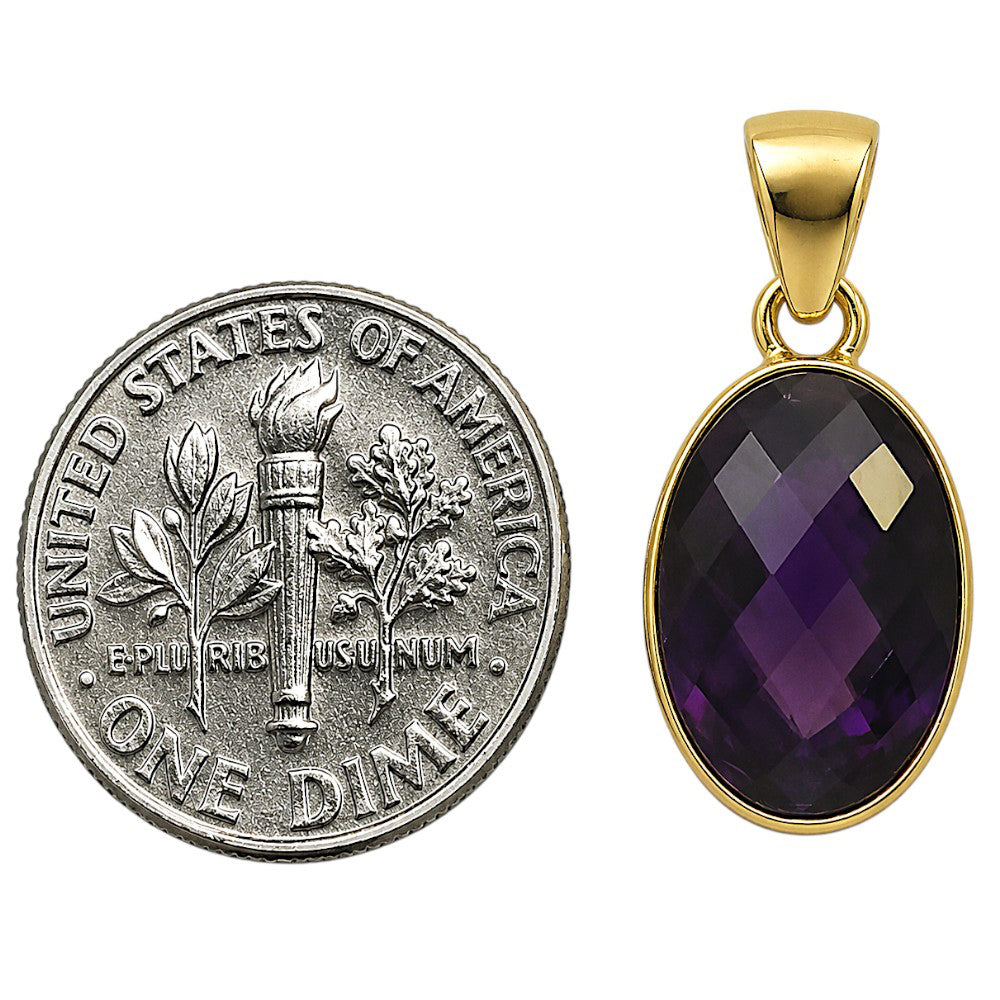 African Amethyst Checker Pendant PM-1001 TP01018
