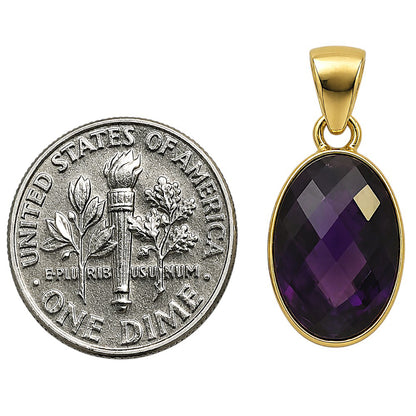 African Amethyst Checker Pendant PM-1001 TP01018
