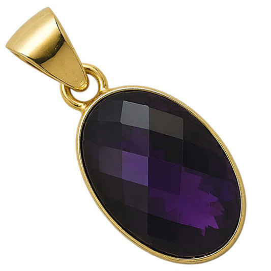 African Amethyst Checker Pendant PM-1001 TP01019