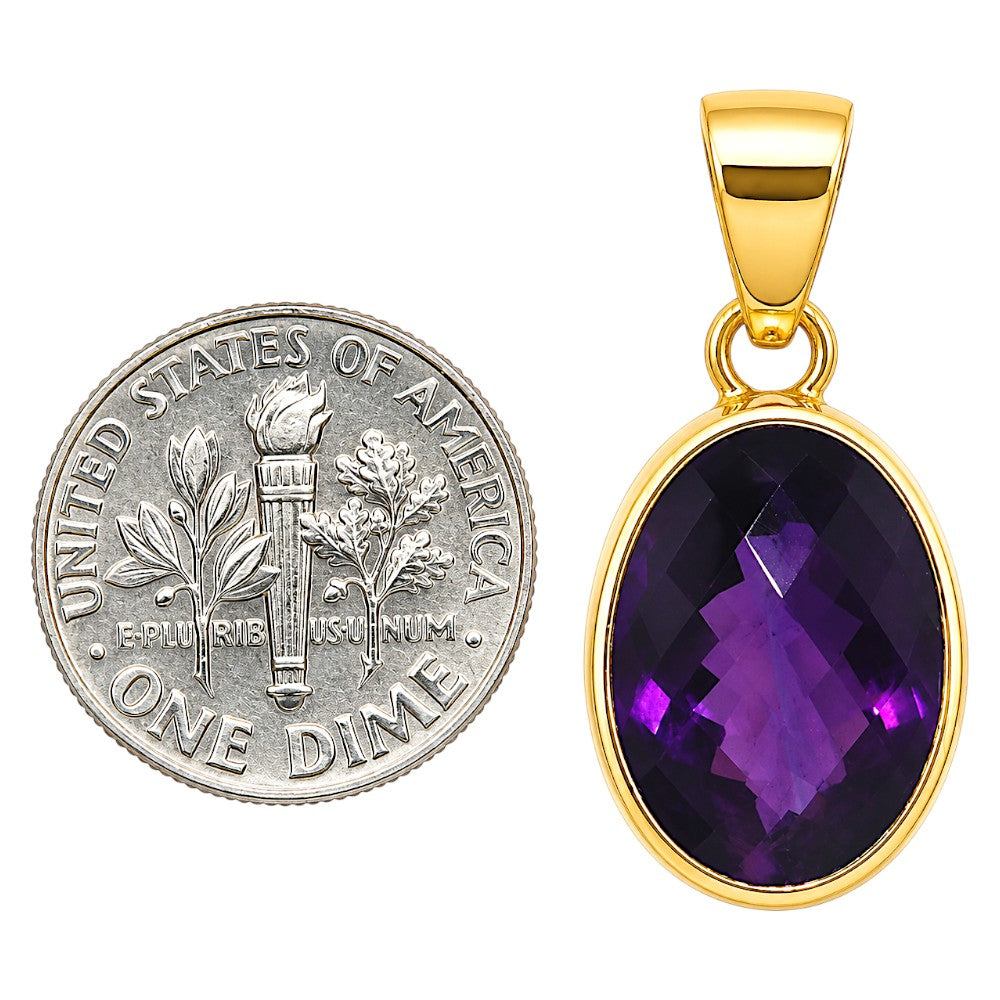 African Amethyst Checker Pendant PM-1001 TP01165