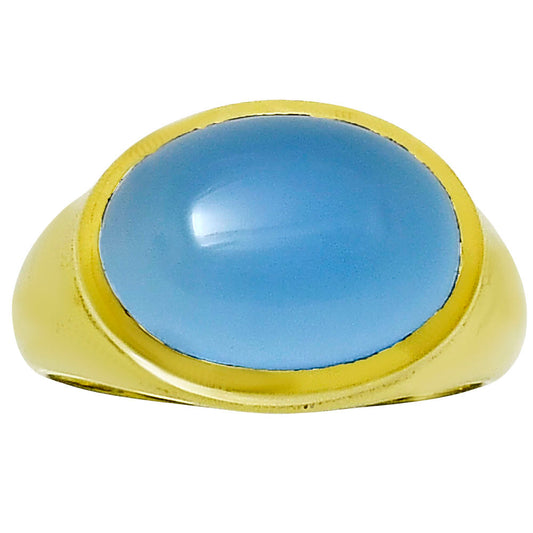 18K Gold Over Brass Blue Quartz Ring size-11 RM-1115 TR01025