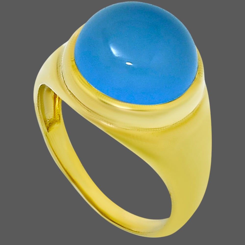 18K Gold Over Brass Blue Quartz Ring size-8.5 RM-1115 TR01029
