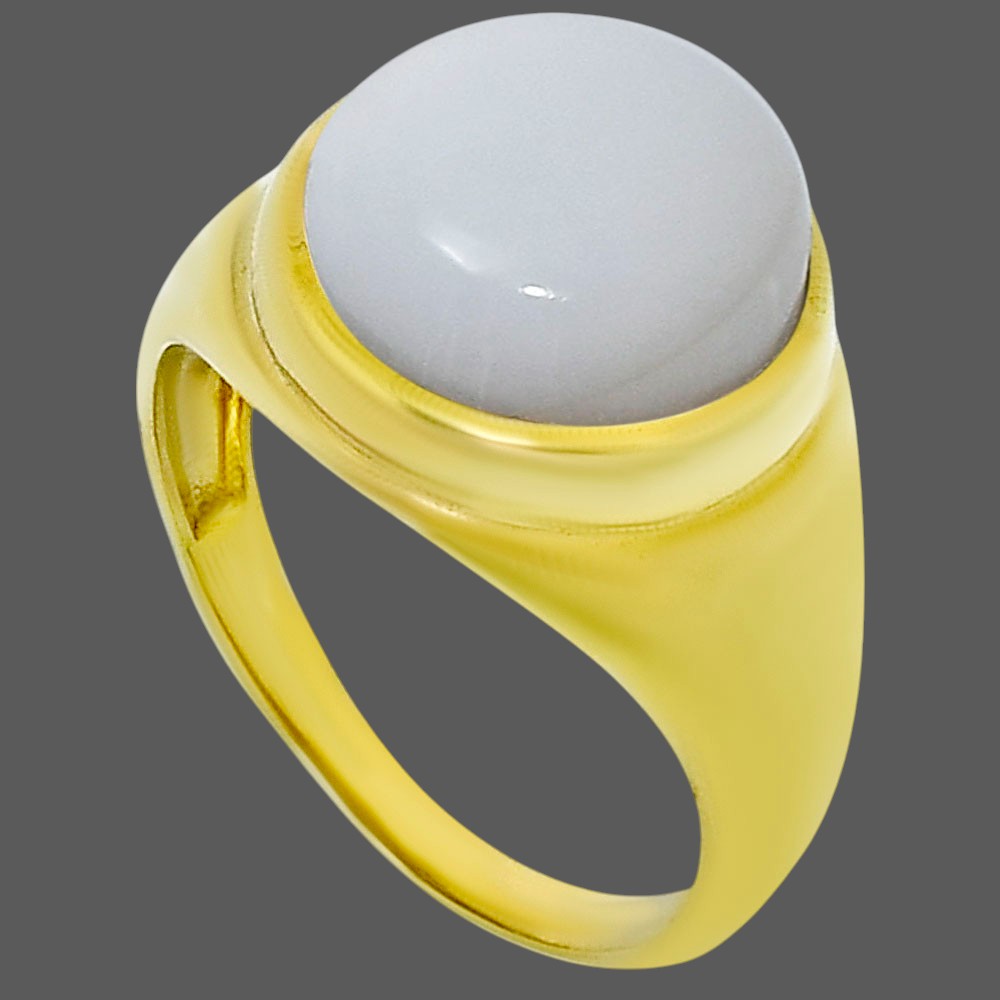 18K Gold Over Brass Natural White Opal Ring size-8.5 RM-1115 TR01031