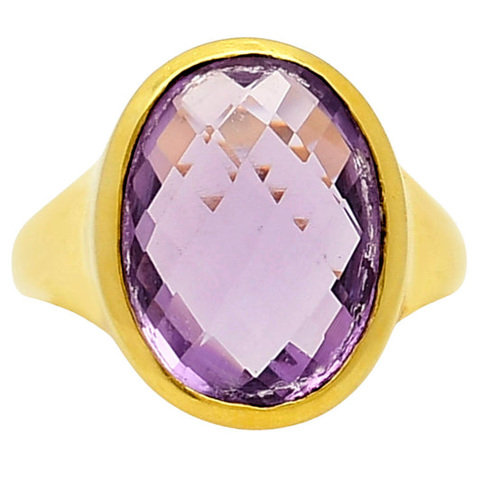 Amethyst Checker Briolette Ring size-8 RM-1004 TR01118