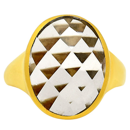 White Quartz Checker Ring size-7 RM-1004 TR01121