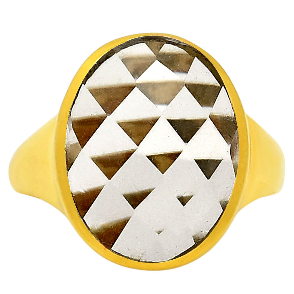 White Quartz Checker Ring size-9 RM-1004 TR01123