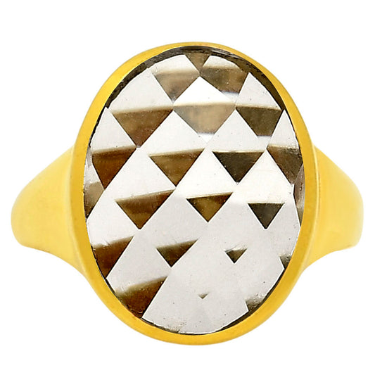 White Quartz Checker Ring size-9 RM-1004 TR01123
