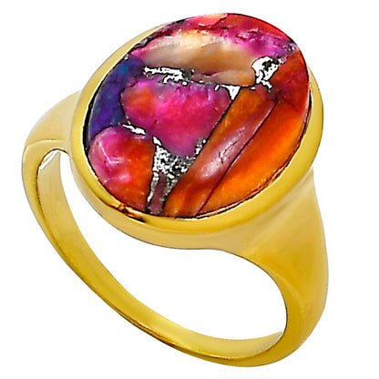 Kingman Orange Dahlia Turquoise Ring size-10 RM-1115 TR01154