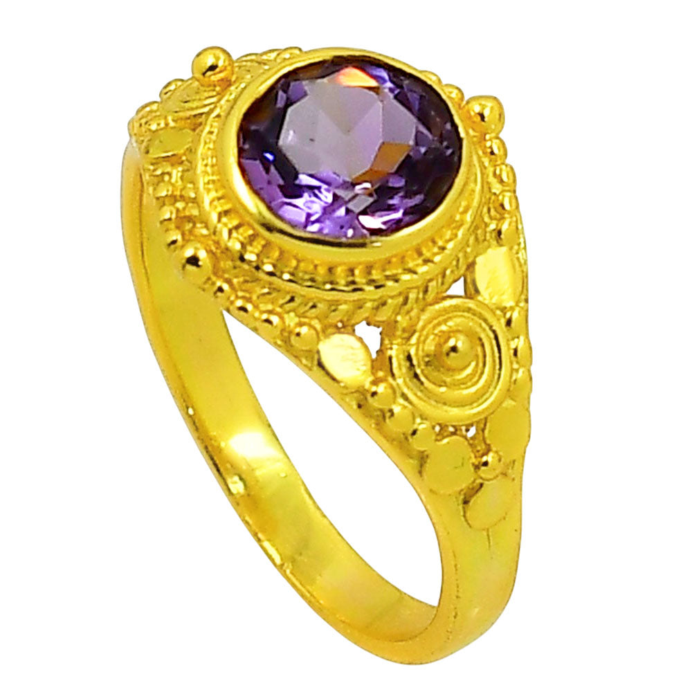 Amethyst Checker Ring size-7 RM-1346 TR01159