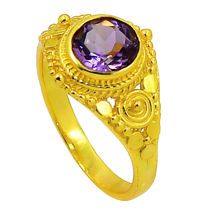 Amethyst Checker Ring size-8 RM-1346 TR01160