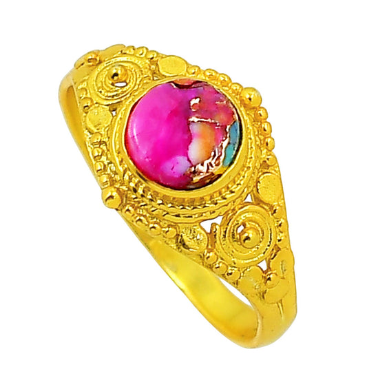 Kingman Orange Dahlia Turquoise Ring size-10 RM-1346 TR01191