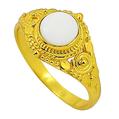 White Opal Ring size-9 RM-1346 TR01195