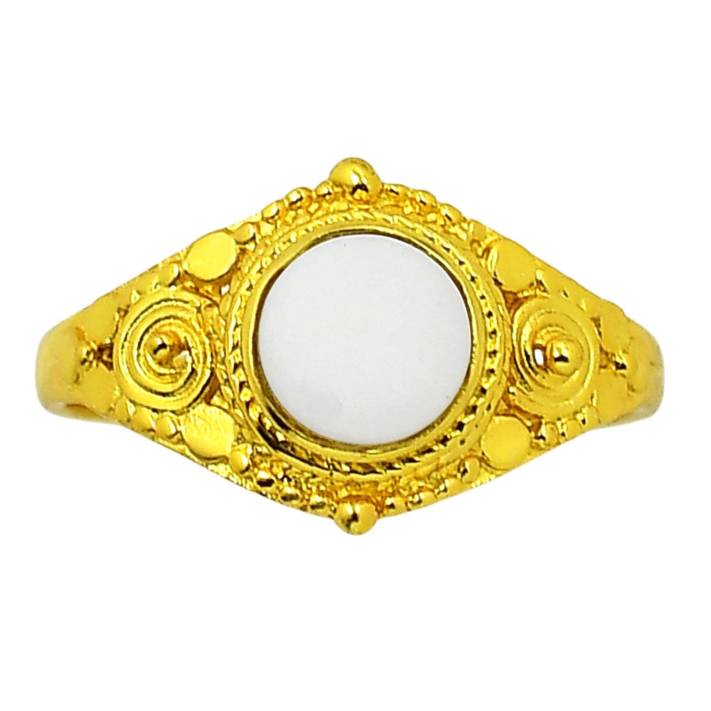 White Opal Ring size-9 RM-1346 TR01195